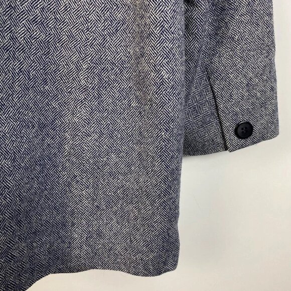 Pendleton Blue Herringbone 100% Virgin Wool Blazer Jacket Size 10 - Picture 6 of 8